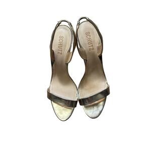 Schultz Gold Sandal Slingback Heel sz 8